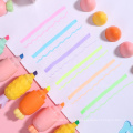 Andlstal mignon kawaii fruit lecteur de surligneur de surligneur stylo 6pcs / boîte 0,5 mm pointe de fibre pastel